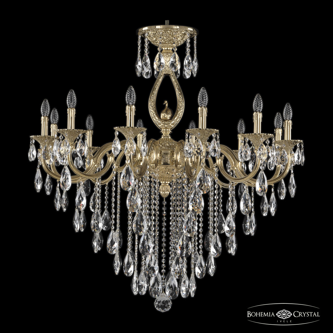 Люстра бронзовая с хрусталём 72401/12/360 B G FS2B