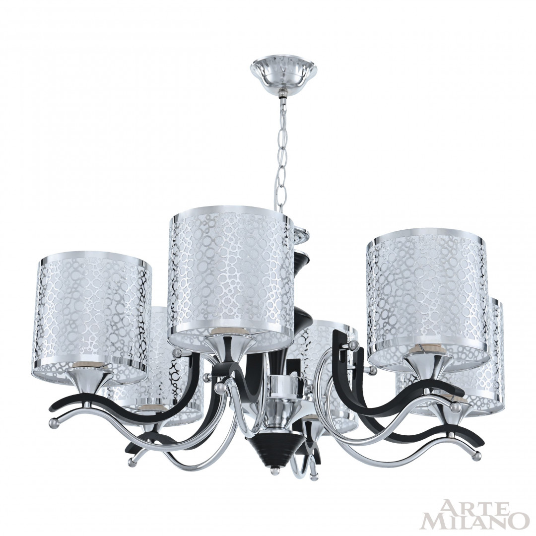 Люстра подвесная с плафонами 306787/6 Bk/Ni Arte Milano