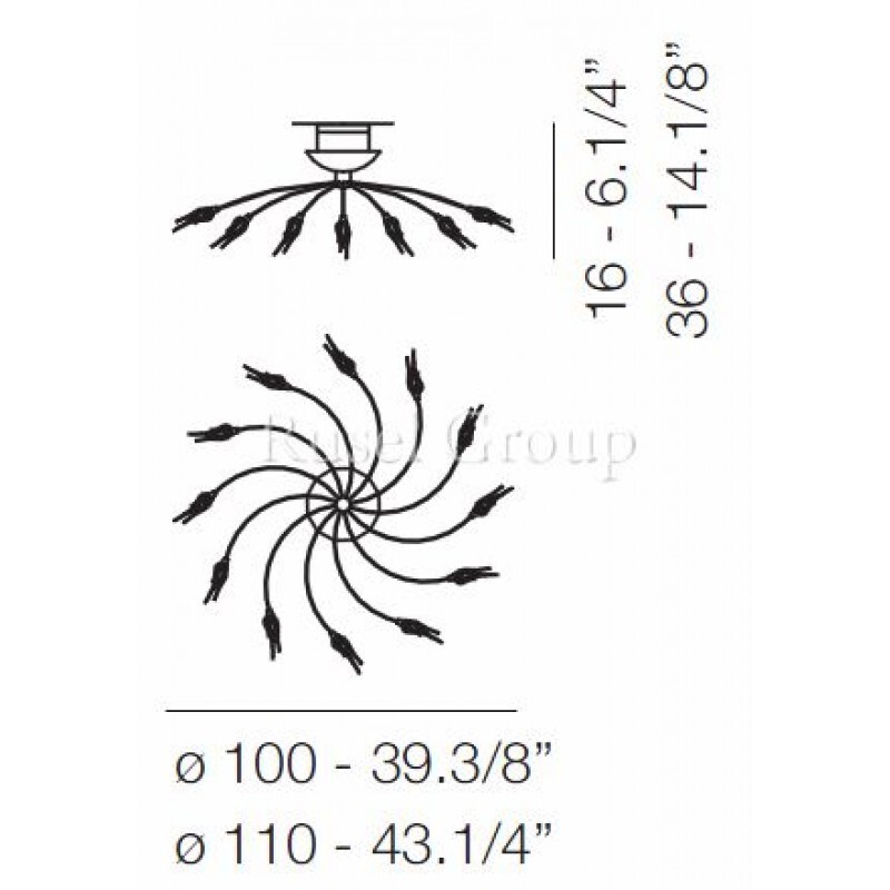Настенно-потолочный светильник Aureliano Toso ZASHI 12 PARETE SOFFITTO