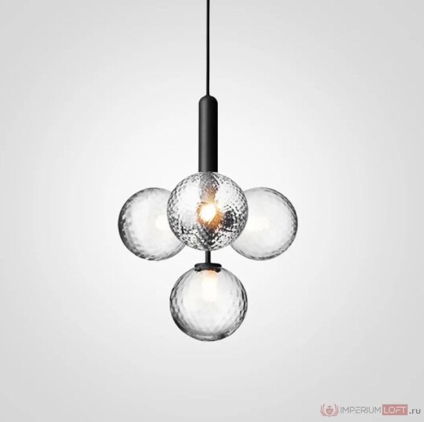 Подвесной Светильник Raffin 4 Transparent Black By Imperiumloft