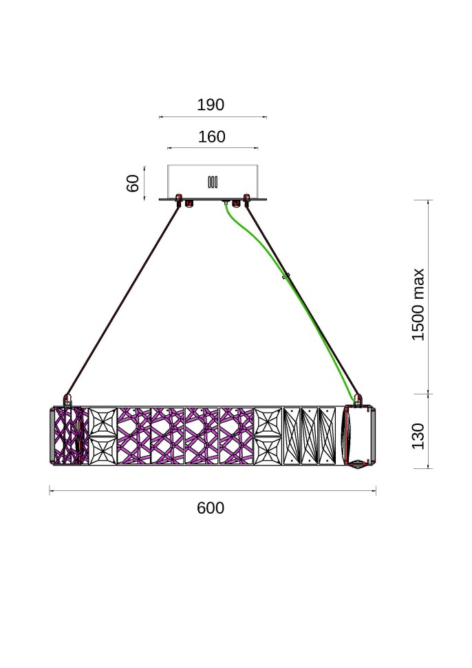 Люстра подвесная Fluorite FL1057-6P