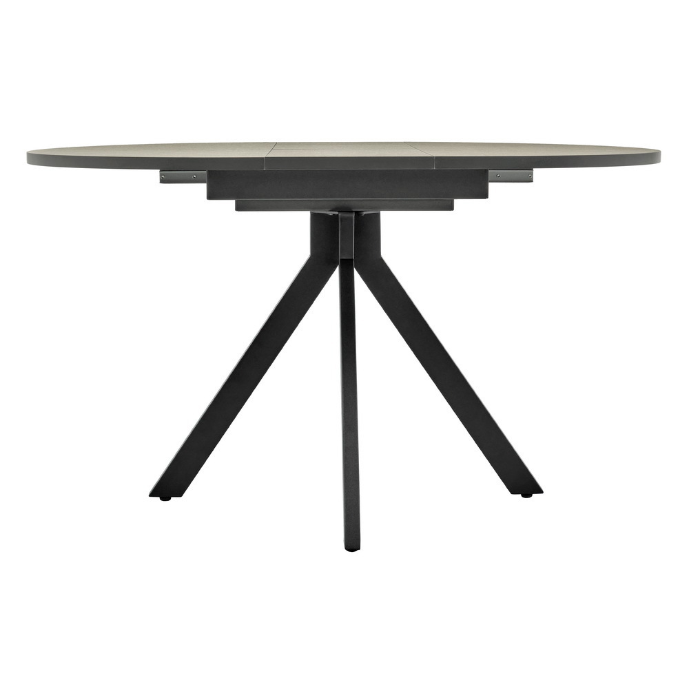 Стол Rudolf круглый раскладной 100-130x100x75см, Бетон слюда, чёрный Bradex Home RF 0302