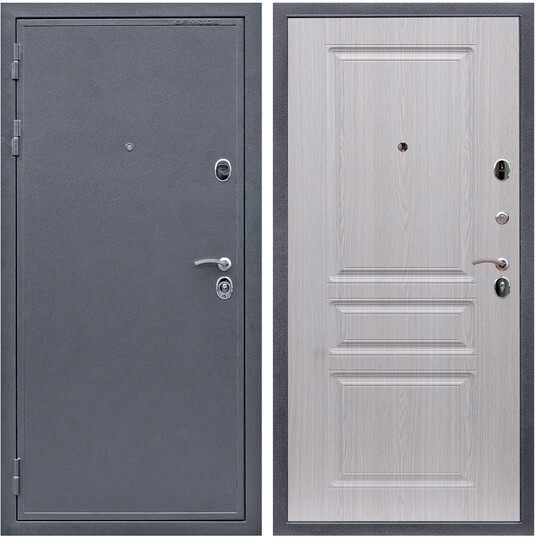 Дверь входная Graf Лондон Антик серебро / МДФ 16 мм ФЛ-243 Дуб беленый