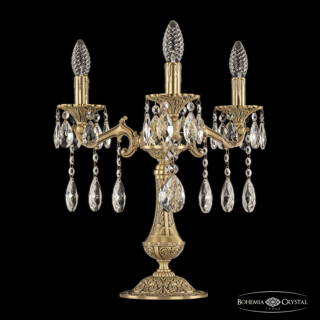 Настольная лампа бронзовая с хрусталём 7202L/3/125 A FP