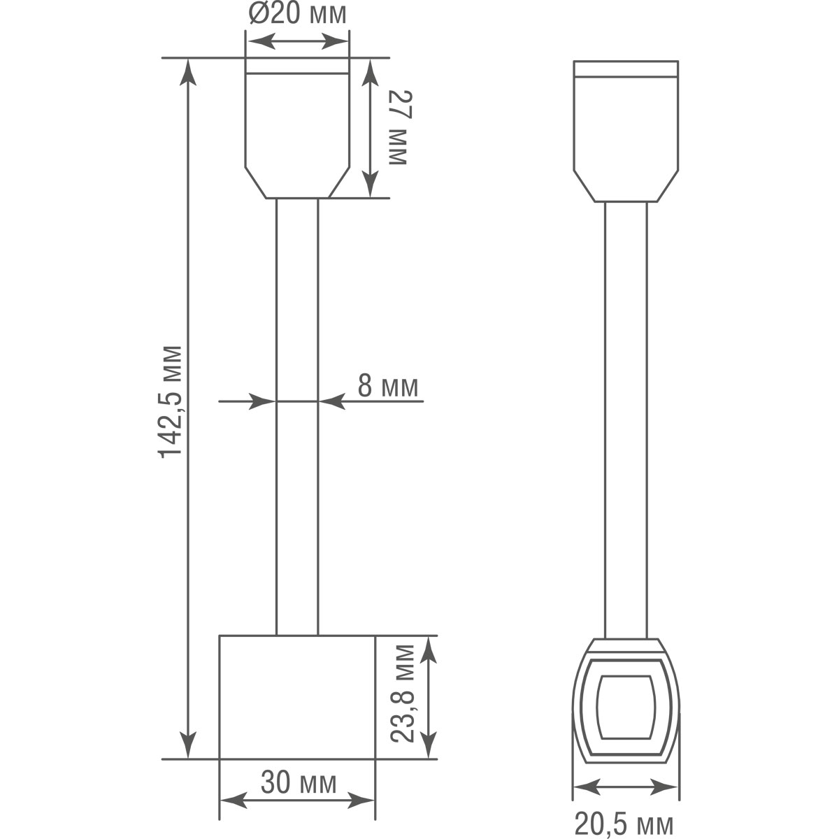 Соединитель Donolux Connector 180 H135 BBr DL20224