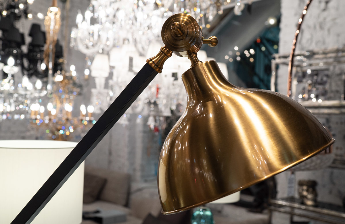 Торшер Delight Collection KM603F brass/black