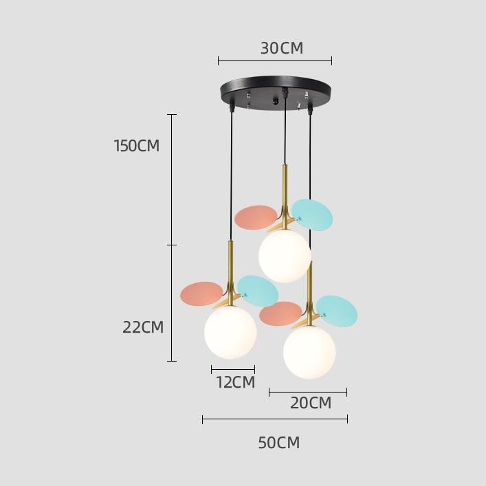 Подвесной светильник MATISSE TRIO Multicolor / Black disc by ImperiumLoft