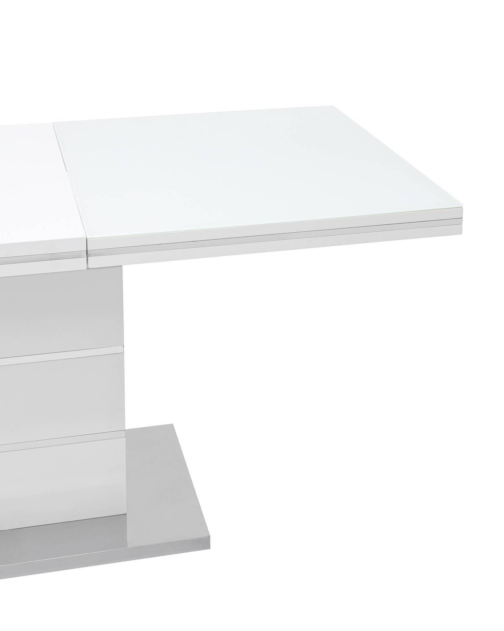 Стол обеденный Глазго раскладной 140-170*80 глянцевый белый Stool Group