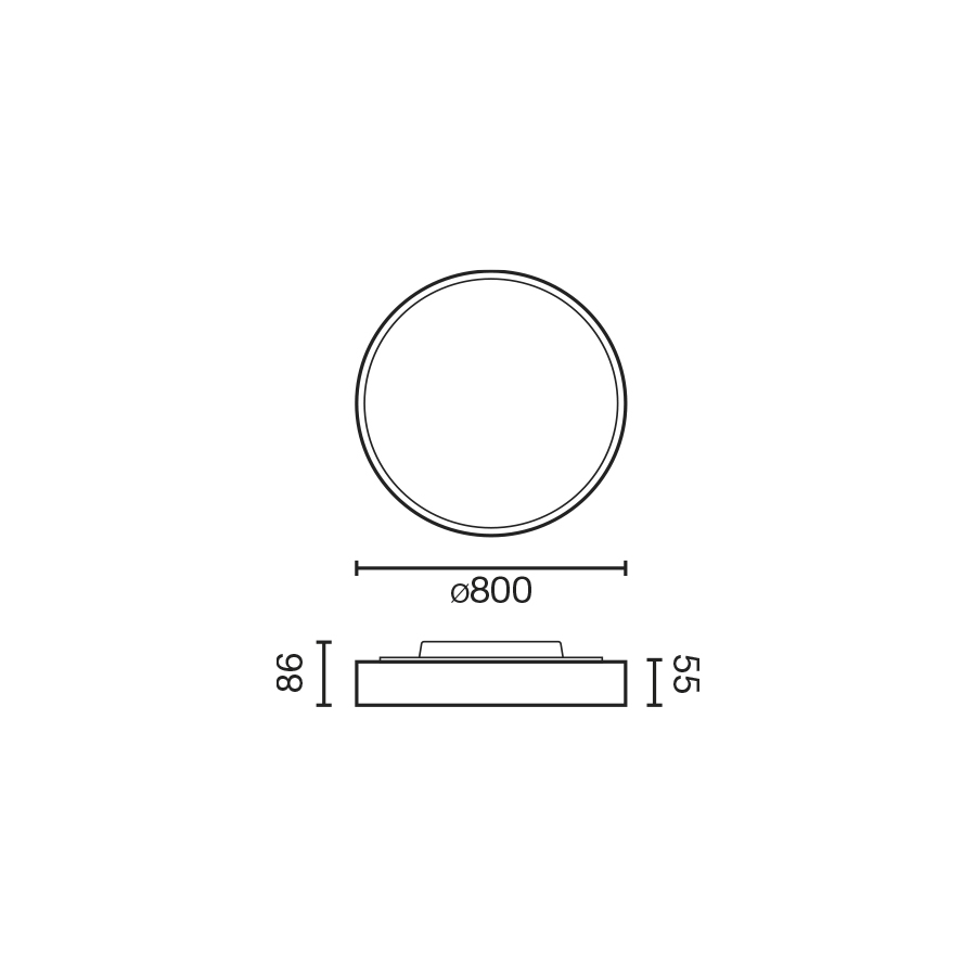 DOMIO Потолочный светильник Ш800 78W белый OPAL 4000K CRI80 DALI Faro