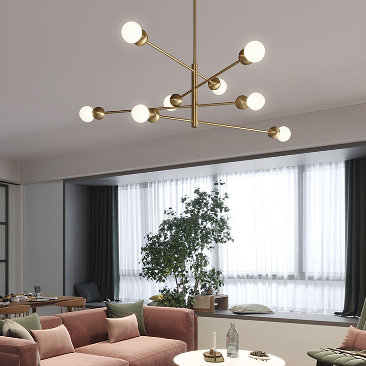 Люстра на штанге SALME L6 B Gold by ImperiumLoft