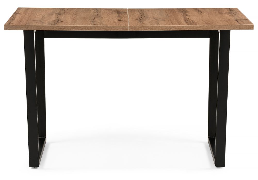 Стол деревянный Woodville раскладной Лота Лофт 120 25 мм дуб делано темный / матовый черный 489638