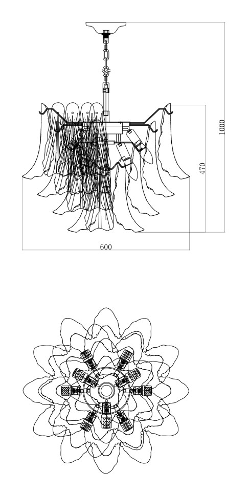 Люстра подвесная Fluorite FL1093-10P