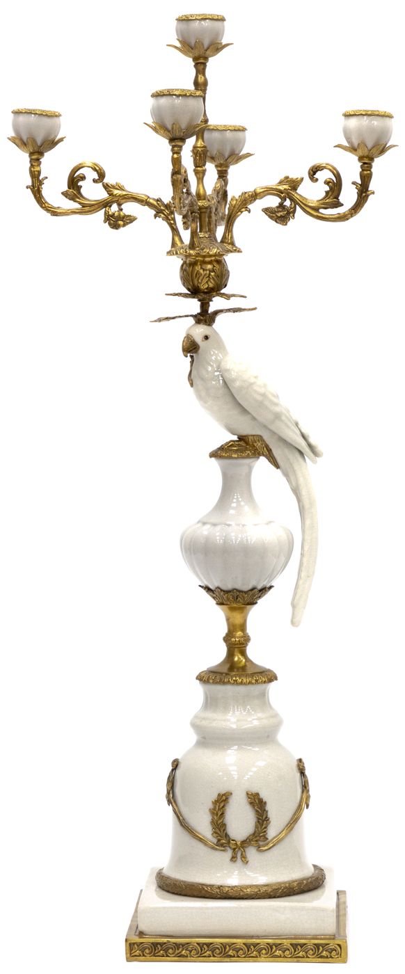 Подсвечник Попугай Glasar 31G1625/E566BC/WHITE