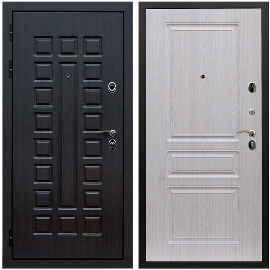 Дверь входная Graf Люксор 3К Шагрень черная / МДФ 16 мм ФЛ-243 Дуб беленый