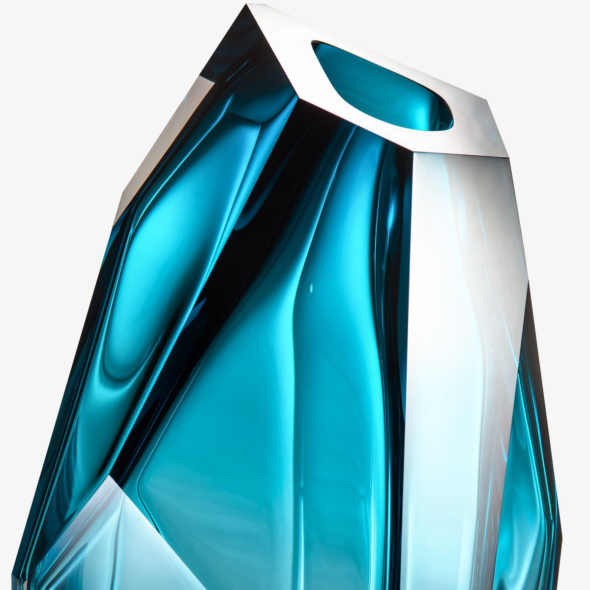 Ваза LASVIT Crystal rock Large blue