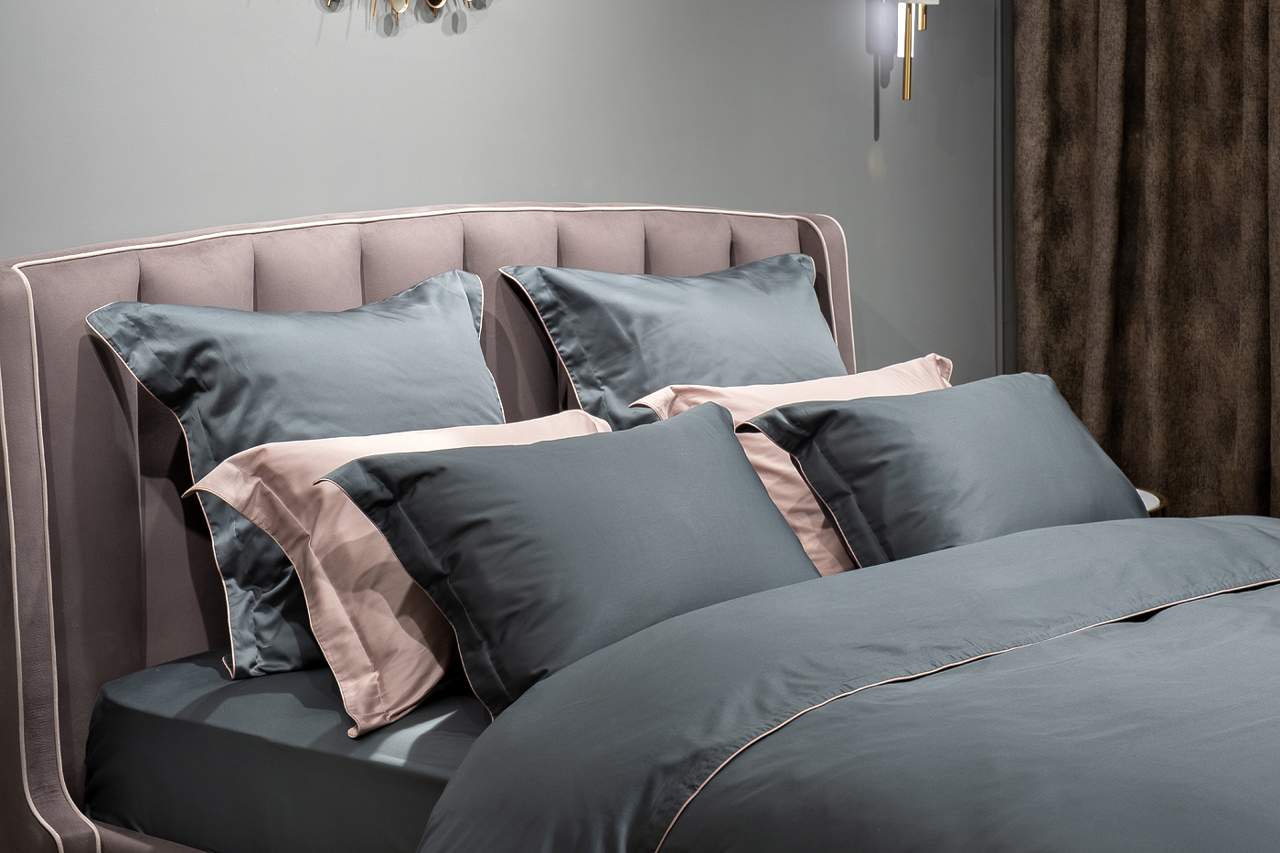 Пододеяльник сатиновый зеленый Garda Decor 130HB-00050