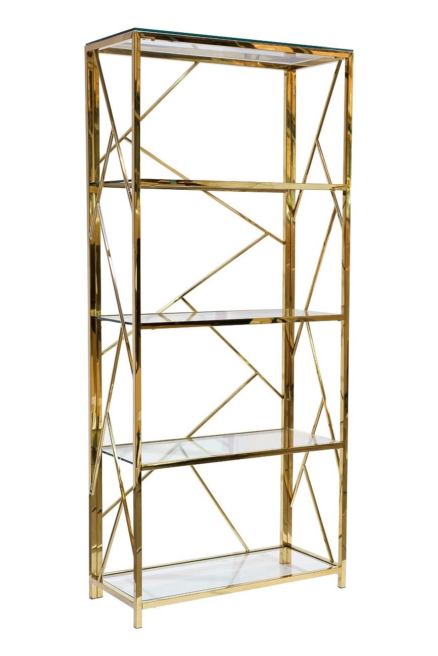 Стеллаж с прозрачным стеклом (золотой) Garda Decor GY-SH8711GOLD