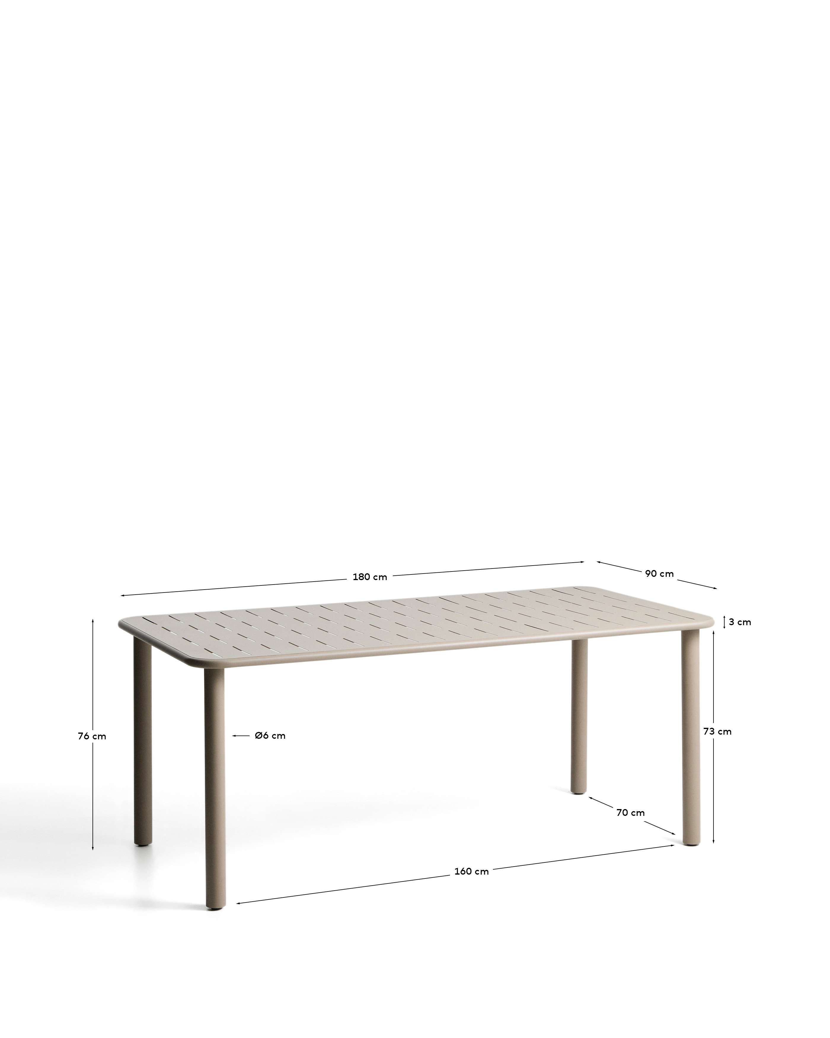 Уличный стол Brai из оцинкованной стали бежевого цвета, 180 x 90 см La Forma 482203