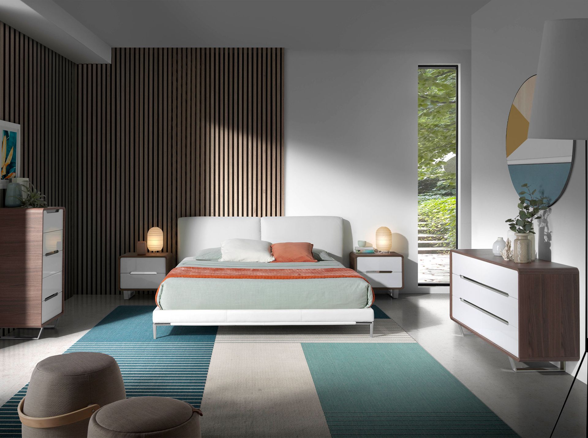 Комод из орехового дерева с белыми ящиками 136-C /7106 Angel Cerda