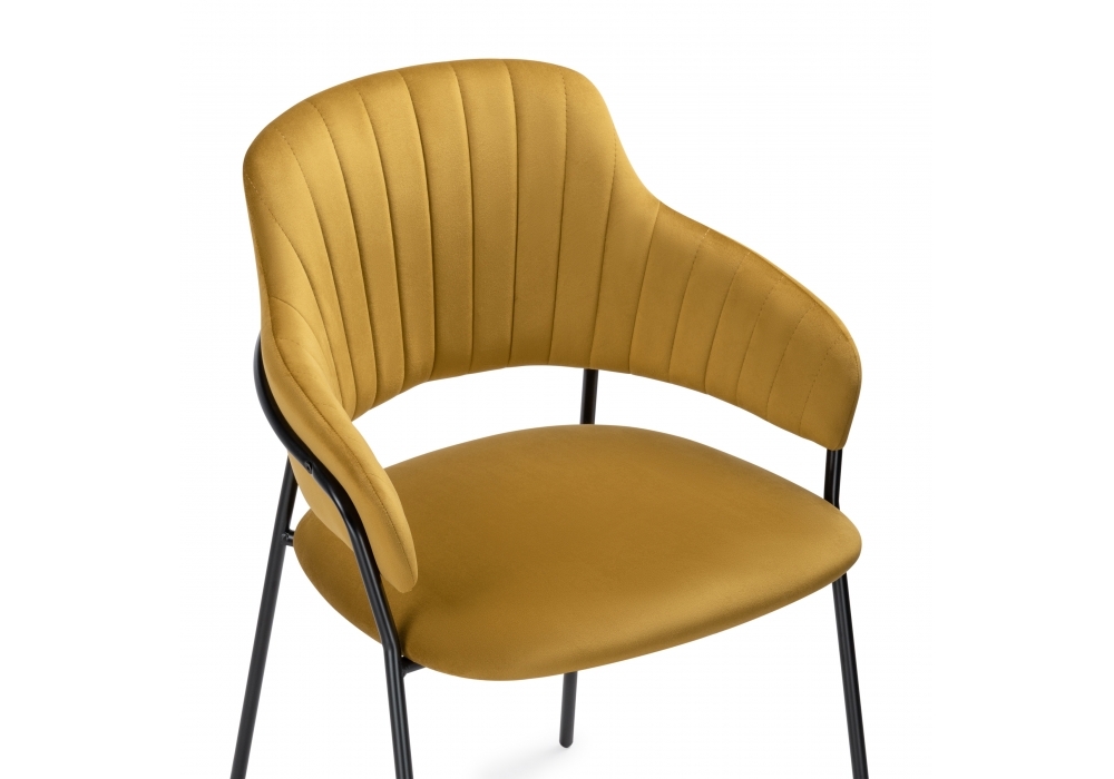 Стул Woodville Инклес желтый / черный глянец 483856