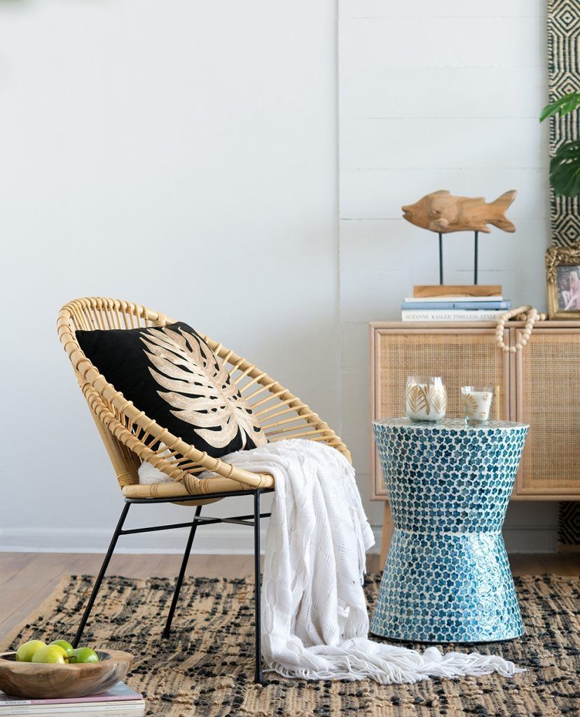 Столик акцентный с отделкой из раковин устриц Glasar 49924