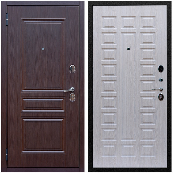 Дверь входная Graf Экстра МДФ 10 мм ФЛ-243 Лиственница шоколад / МДФ 16 мм ФЛ-183 Дуб беленый