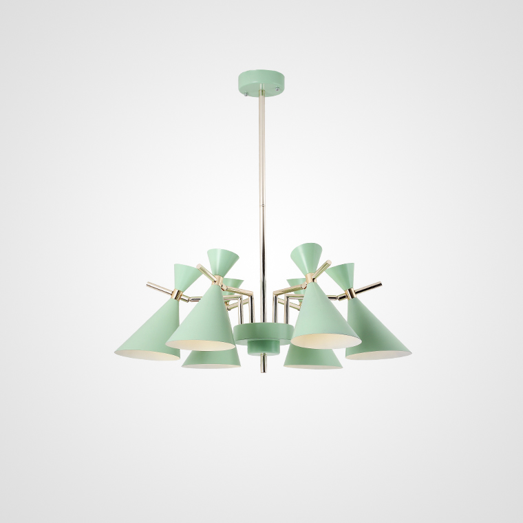 Люстра на штанге FRANKA D80 6 lamps Green by ImperiumLoft