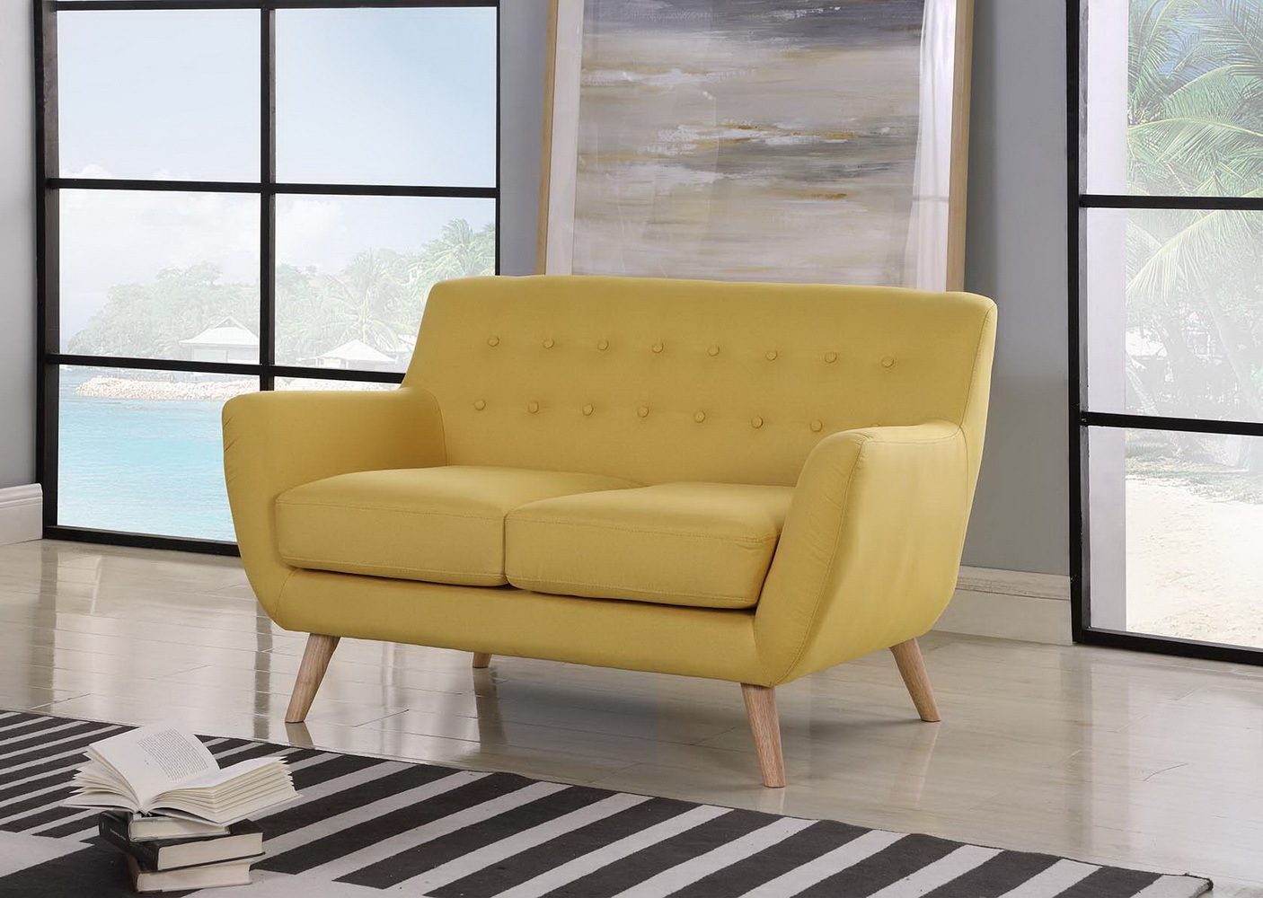 Диван Picasso двухместный горчичный Bradex Home FR 0363