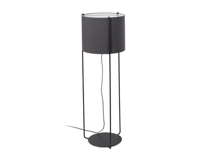 Торшер Drum черный с черным абажуром Faro