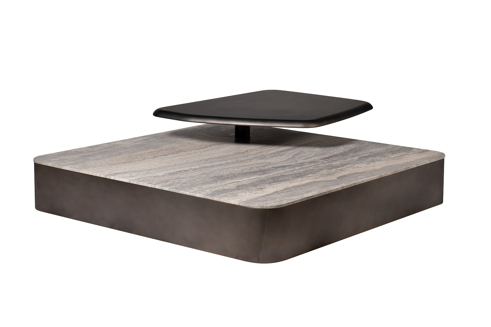 Стол журнальный квадратный мраморный с полкой Garda Decor 58DB-24079