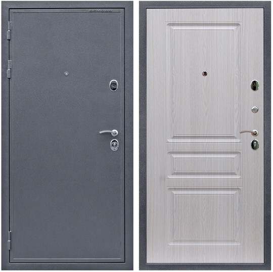 Дверь входная Graf Престиж Антик серебро / МДФ 16 мм ФЛ-243 Дуб беленый