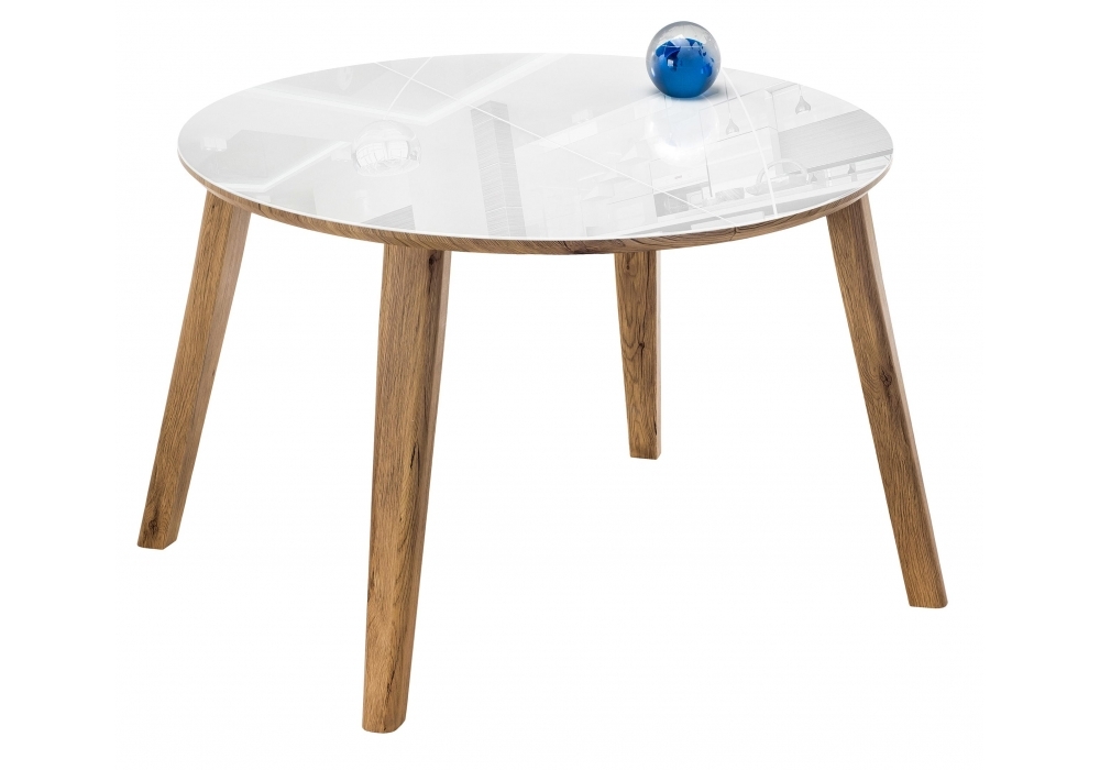 Стол стеклянный Woodville Семвэлл дуб монтана / белый 462080