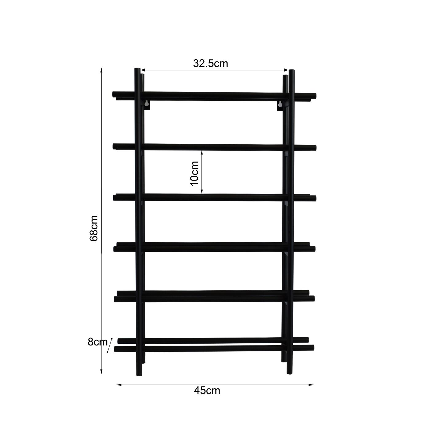 Винная полка Cape Town Black 45x68cm KARE 70006