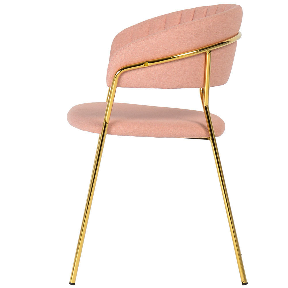 Стул Turin светло-розовая рогожка с золотыми ножками Bradex Home FR 0322