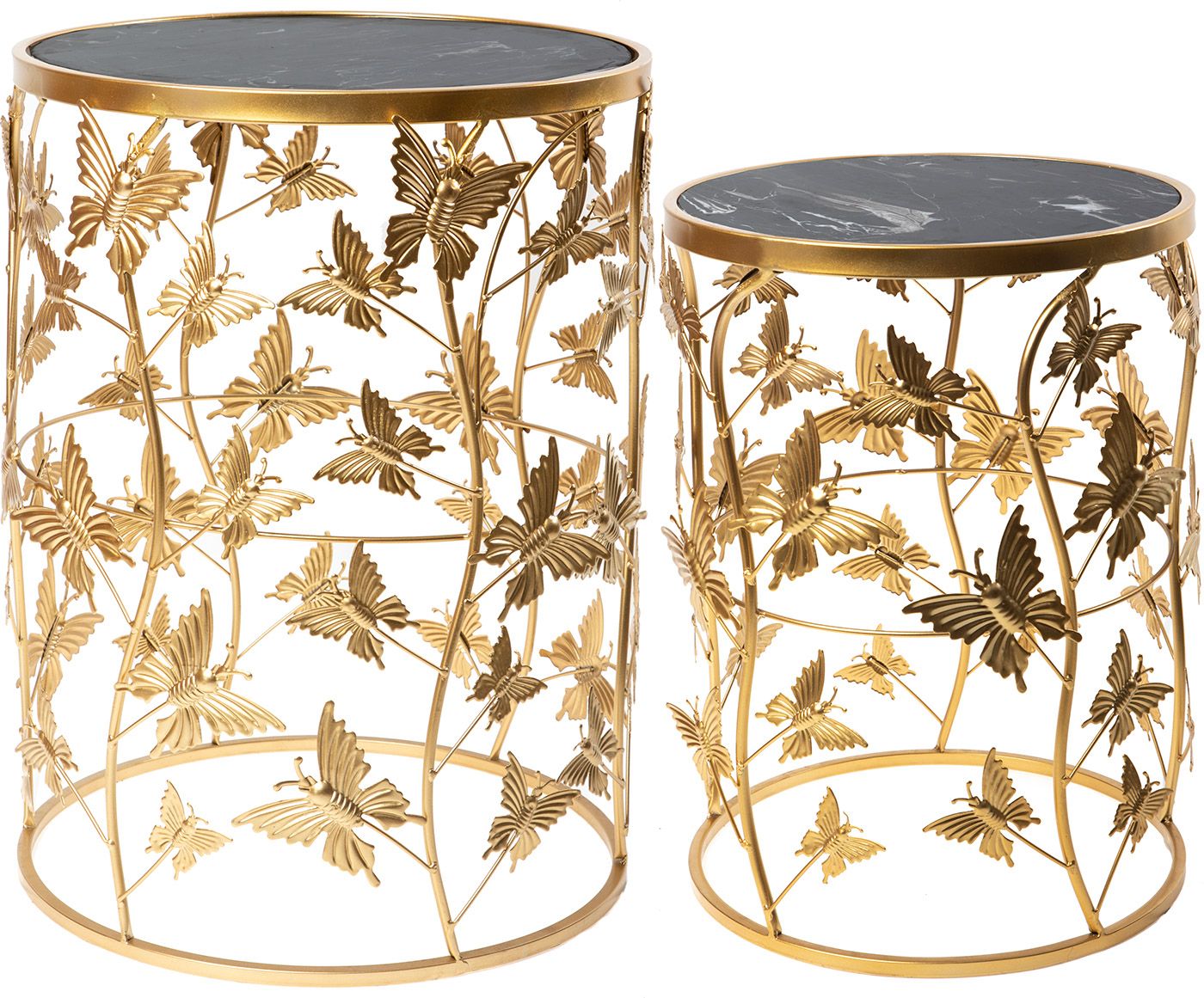 Столики интерьерные с черным мрамором, набор Glasar 54-116/115