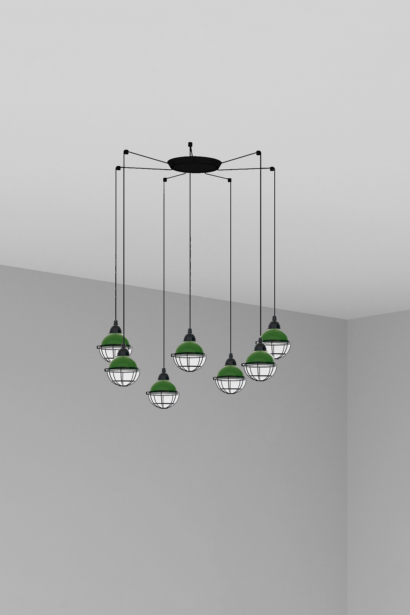 Люстра Claire 7L зеленая Faro
