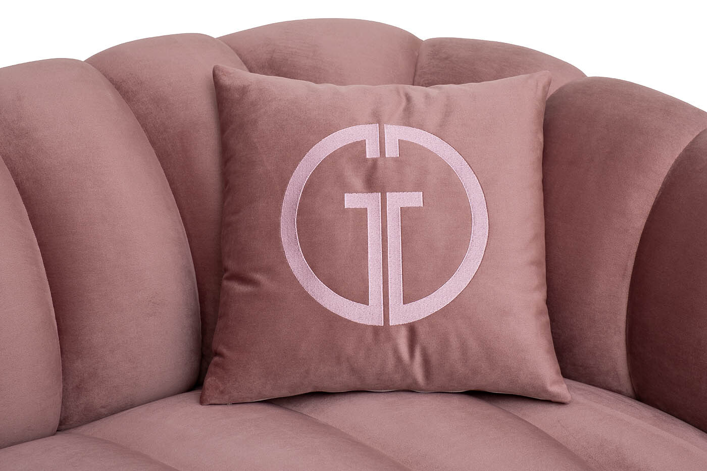 Диван Fabio трехместный велюровый розовый Garda Decor FABIO-3-1K-РОЗОВЫЙ-Colton 007-ROS