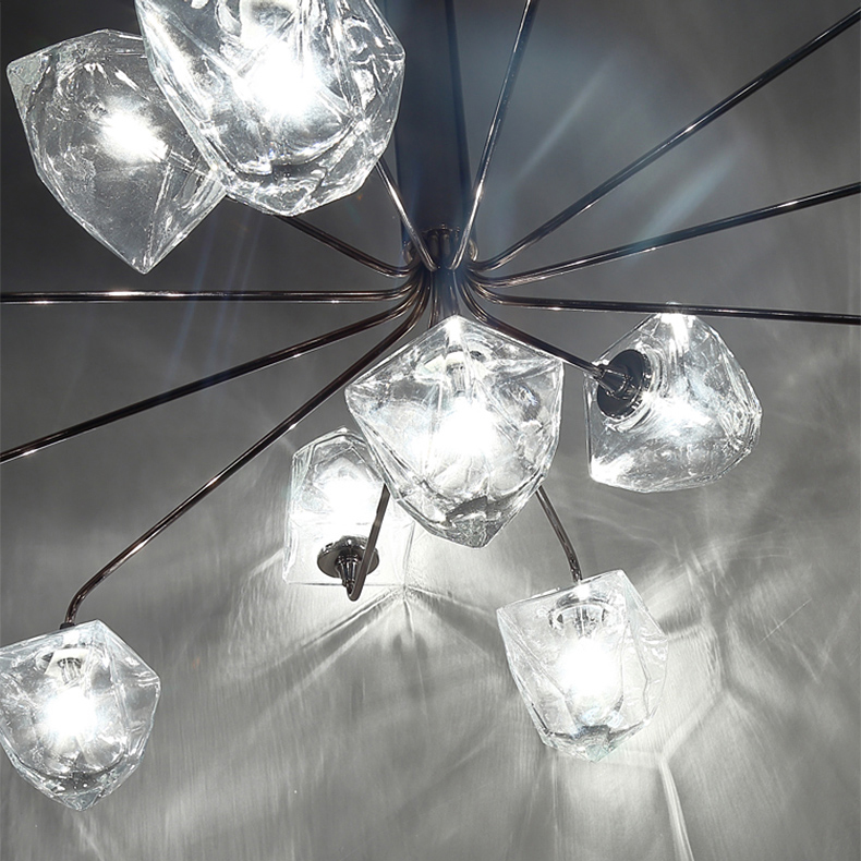 Люстра на штанге ICE 9 lamps Black by ImperiumLoft
