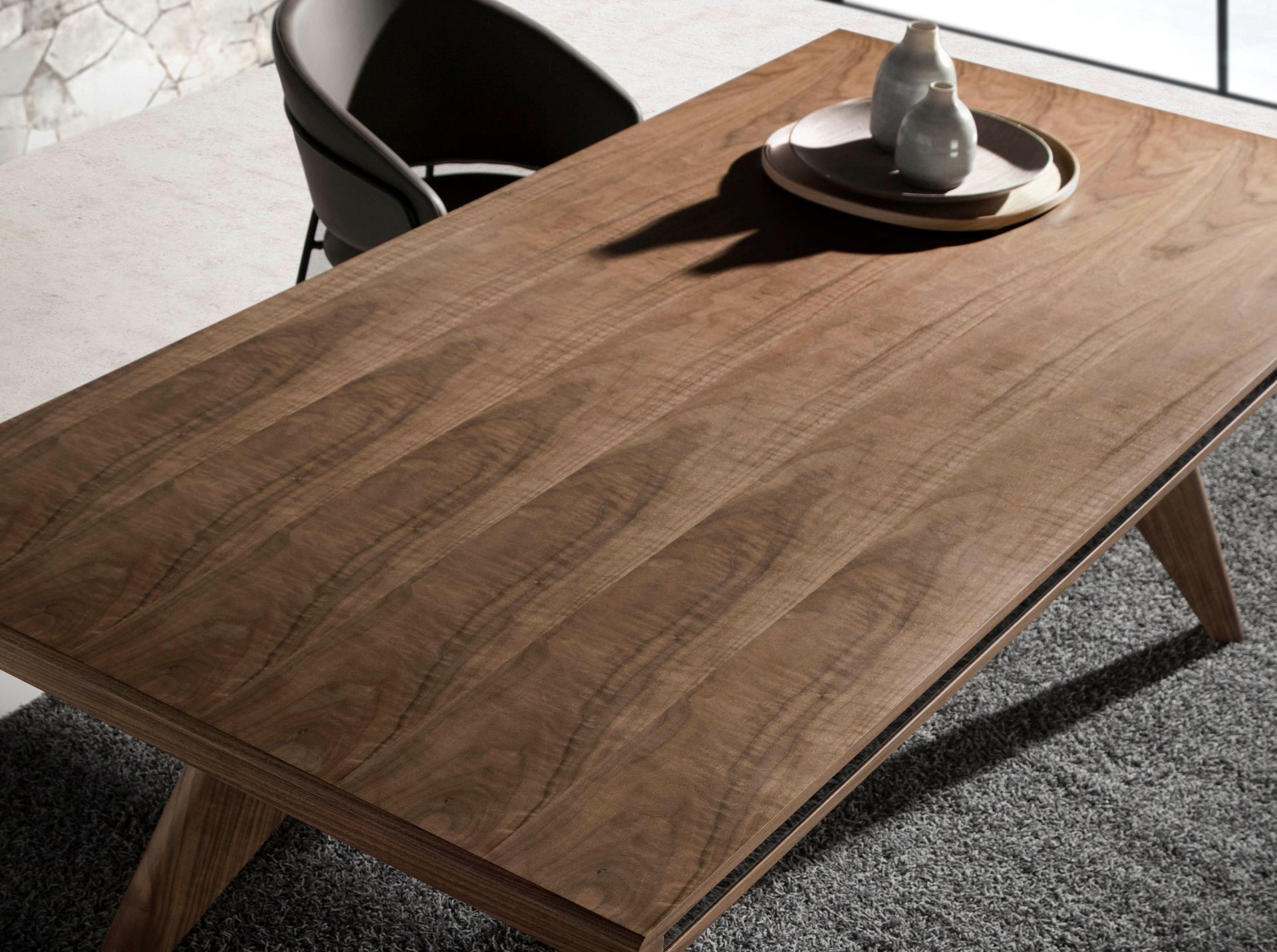 Обеденный стол 1403T /1080 из ореха с зеркальной вставкой Angel Cerda