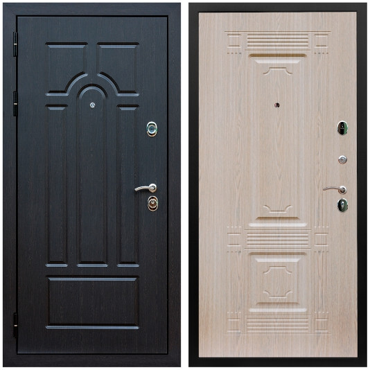 Дверь входная Graf Эврика МДФ 10 мм ФЛ-58 Венге / МДФ 6 мм ФЛ-2 Дуб беленый