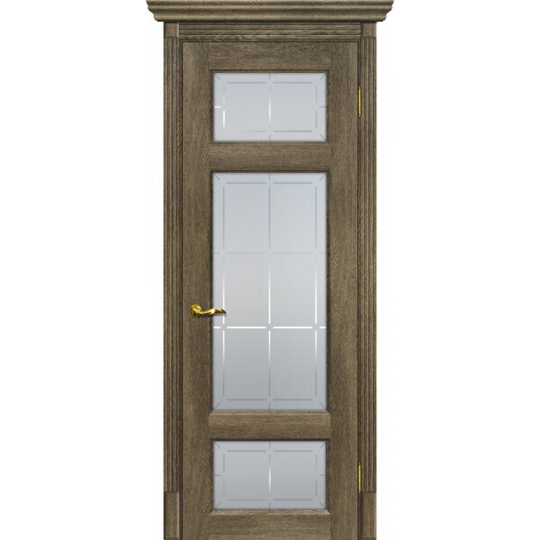 Межкомнатная дверь Graf Тоскана-3 Сатинат с художественным рисунком решетка Бруно (2000 х 600)