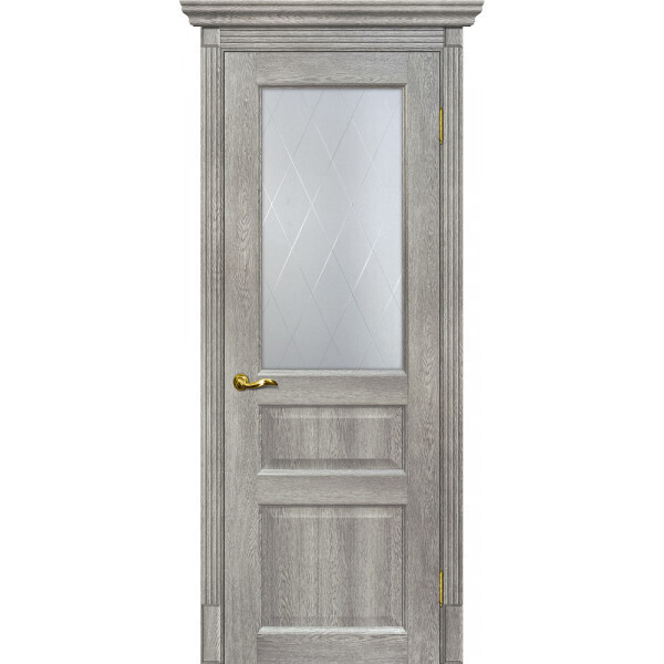 Межкомнатная дверь Graf Тоскана-2 Сатинат, контурный полимер б-цв. рис. Ромб Чиаро гриджио (2000 х 600)
