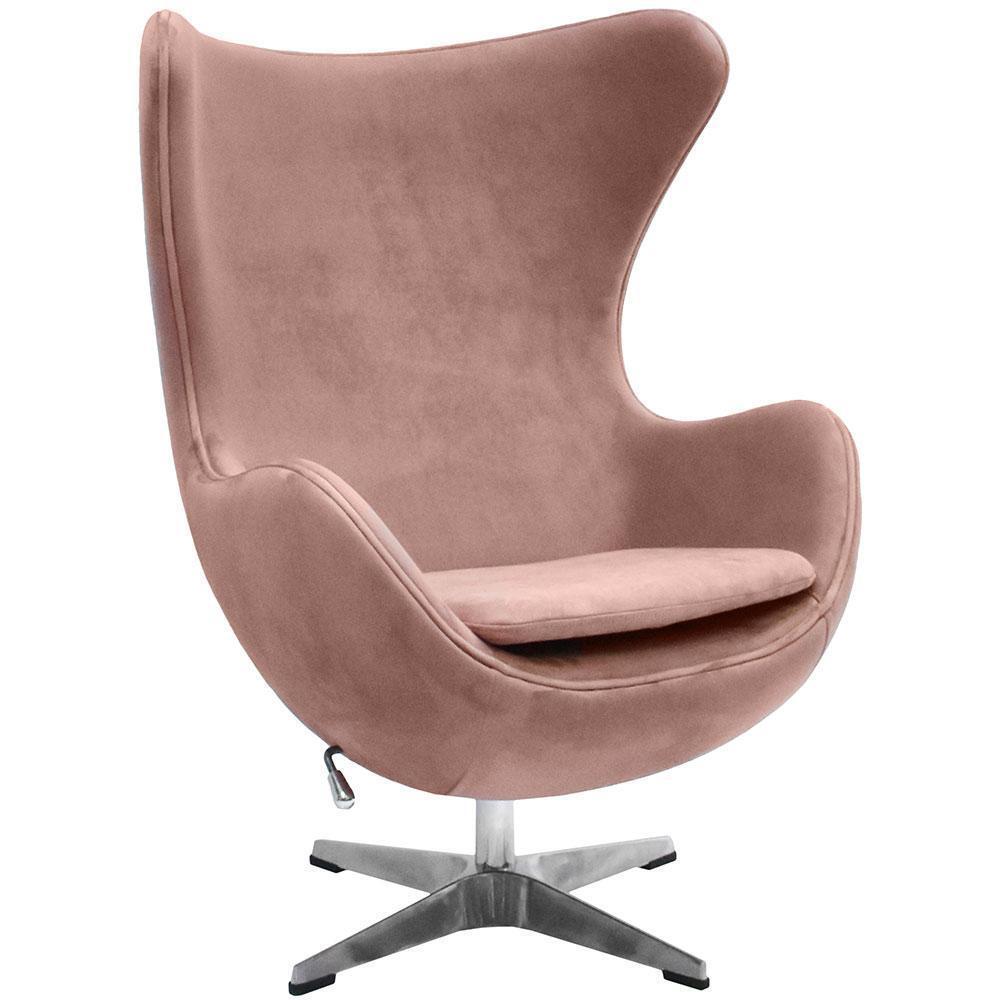 Кресло EGG CHAIR пыльно-розовый, искусственная замша Bradex Home FR 0648