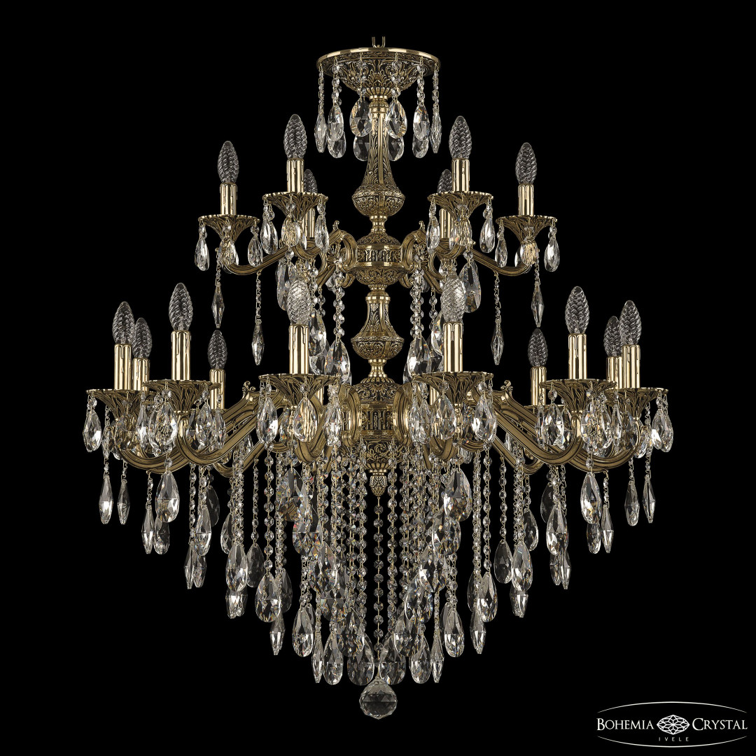 Люстра бронзовая с хрусталём 72102/12+6/300/2d B GB