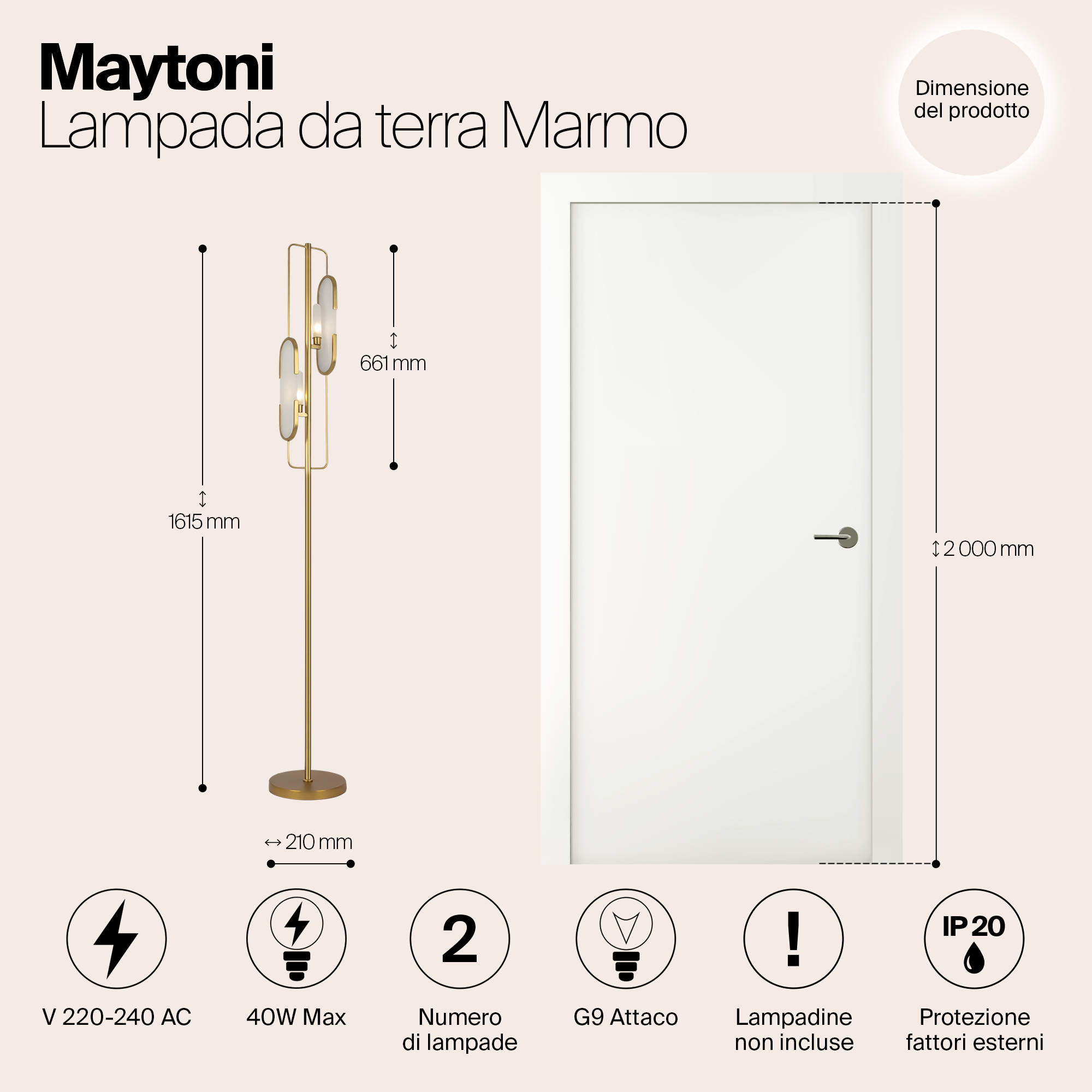 Напольный светильник (торшер) Maytoni MOD099FL-02G