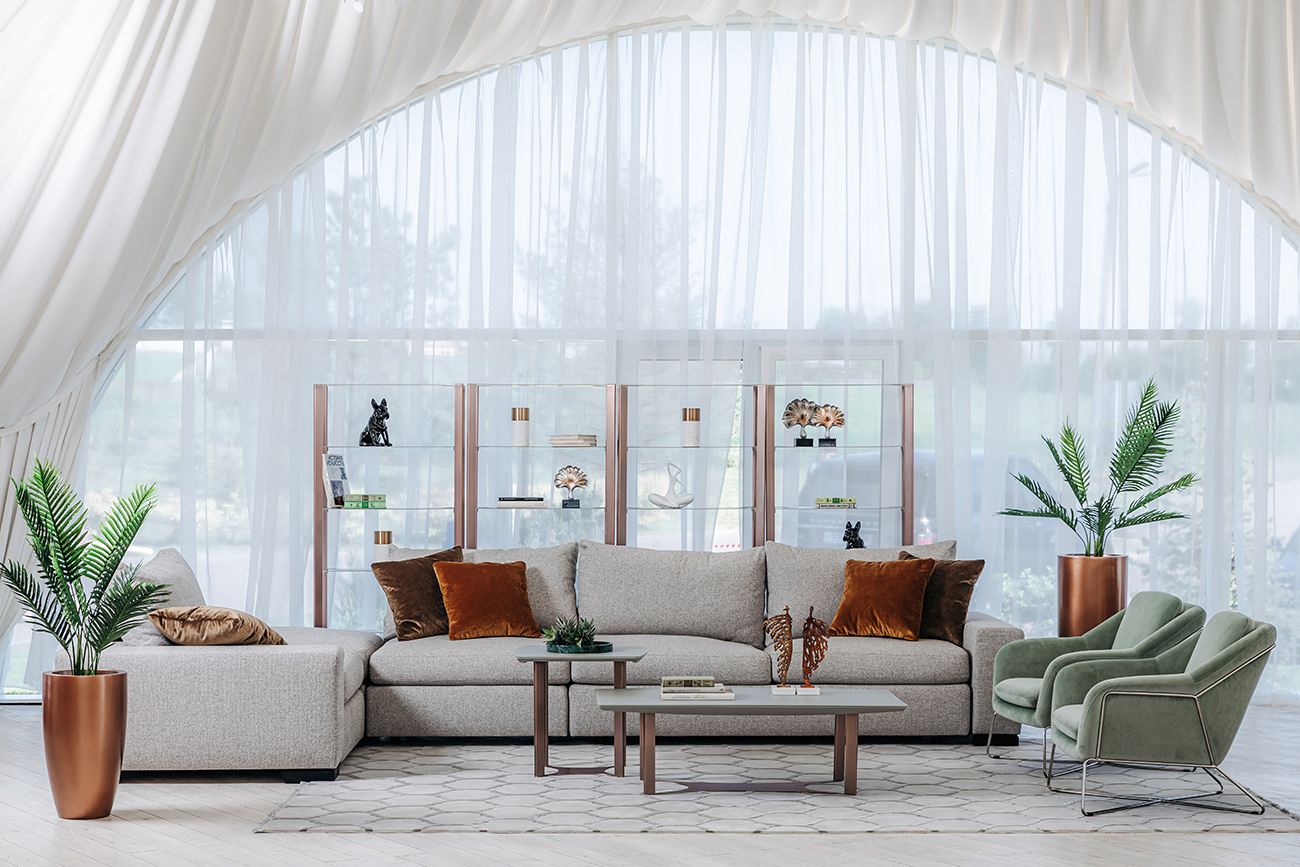 Комплект мебели №6 диван MANCHESTER угловой с  механизмом Garda Decor koml-garda-6-manch