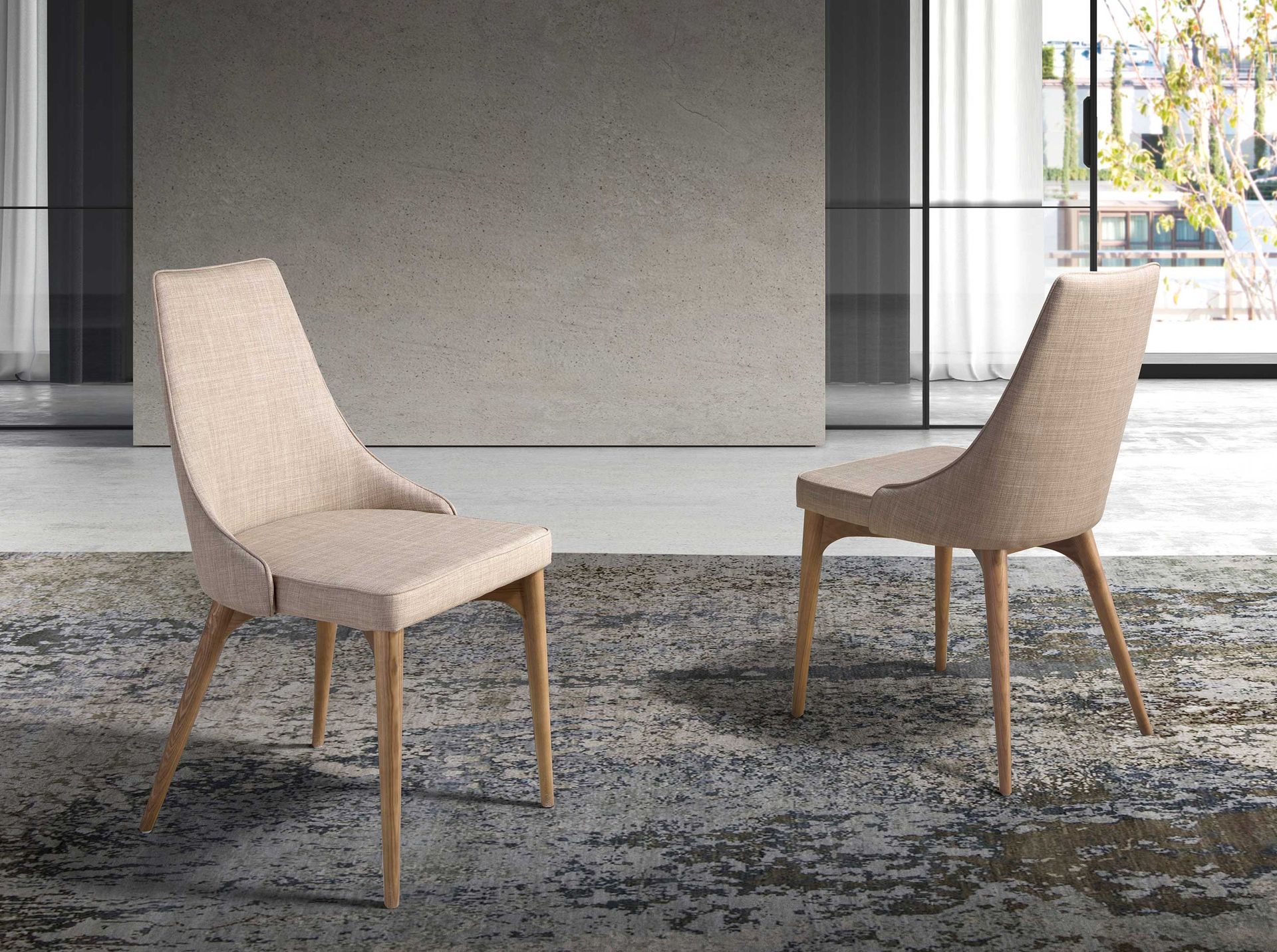 Стул Calidez DC631 /4032 с обивкой из ткани и ножками цвета ореха Angel Cerda