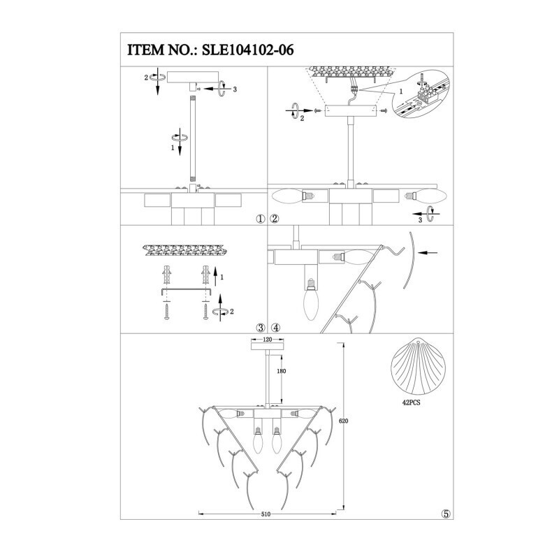 Люстра на штанге Evoluce SLE104102-06