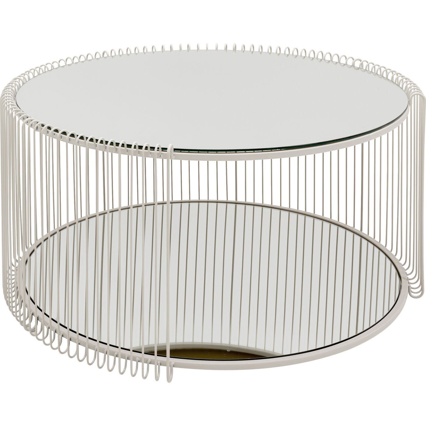 Стол кофейный Wire Double Cream Ø80cm KARE 70338