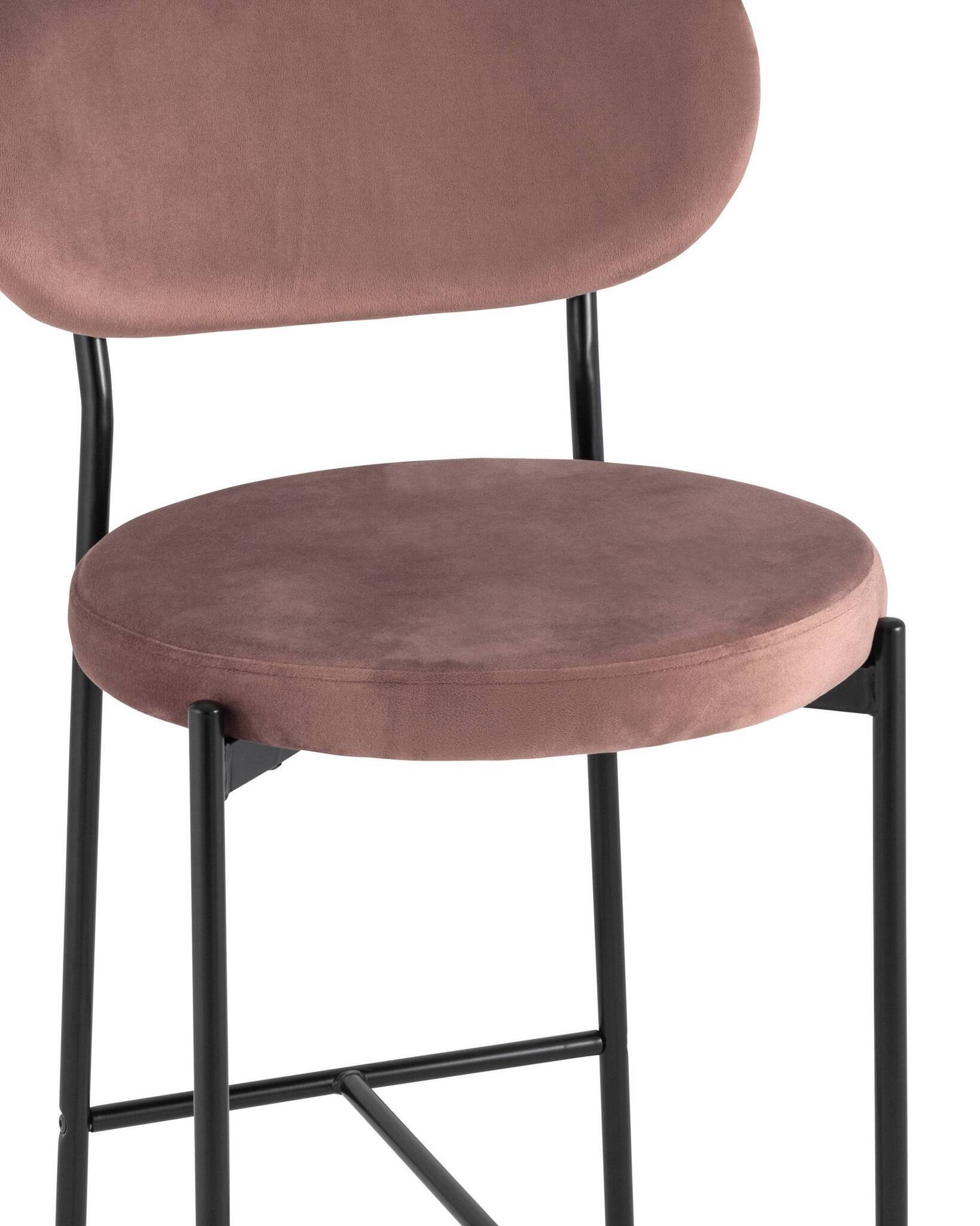 Стул полубарный Барбара велюр пыльно-розовый Stool Group